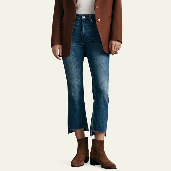 Rag & Bone High Rise Raw Hem Casey Ankle Jeans in Jinx Size 27 New With Tags - Picture 1 of 10